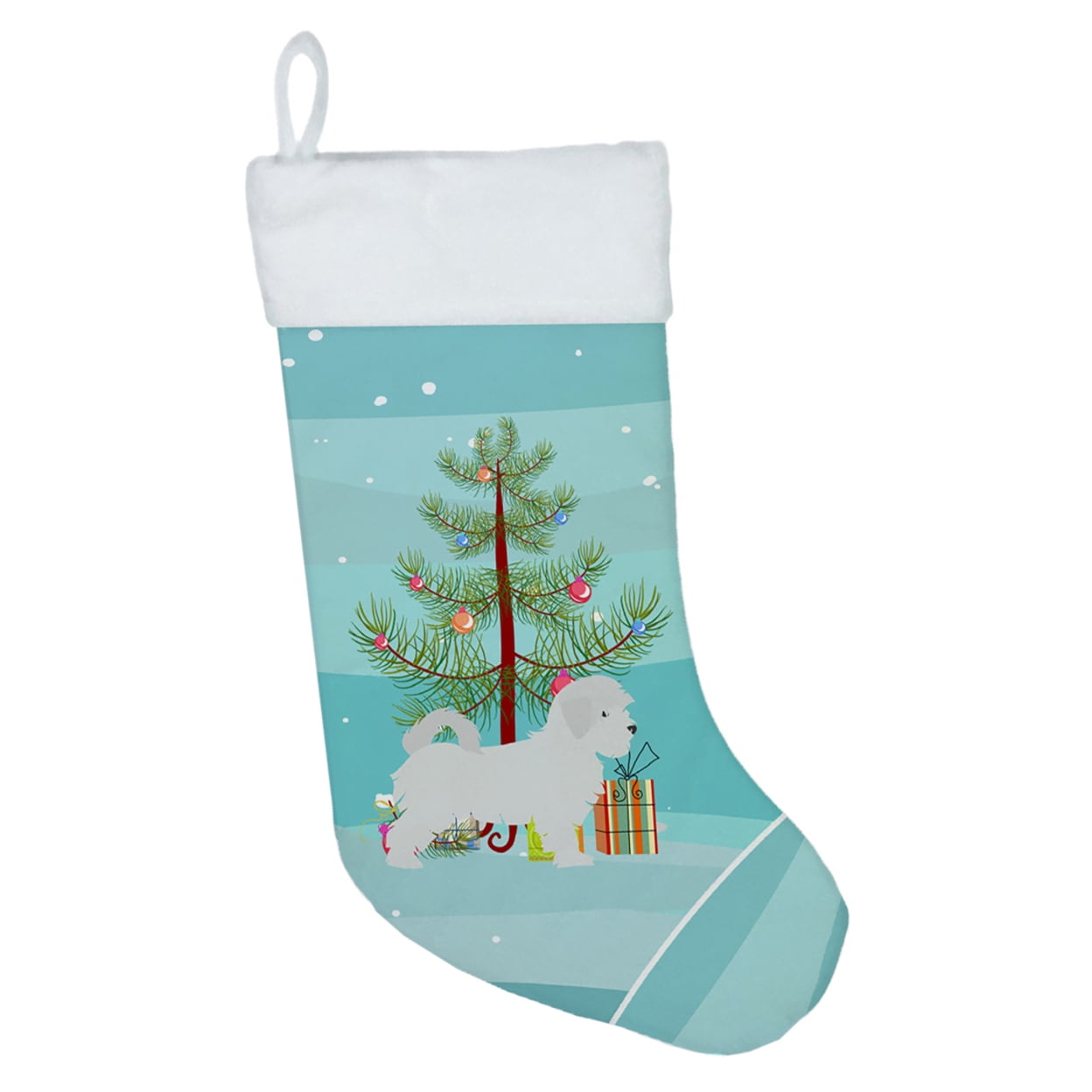 BB2954CS Maltese Merry Christmas Tree Christmas Stocking