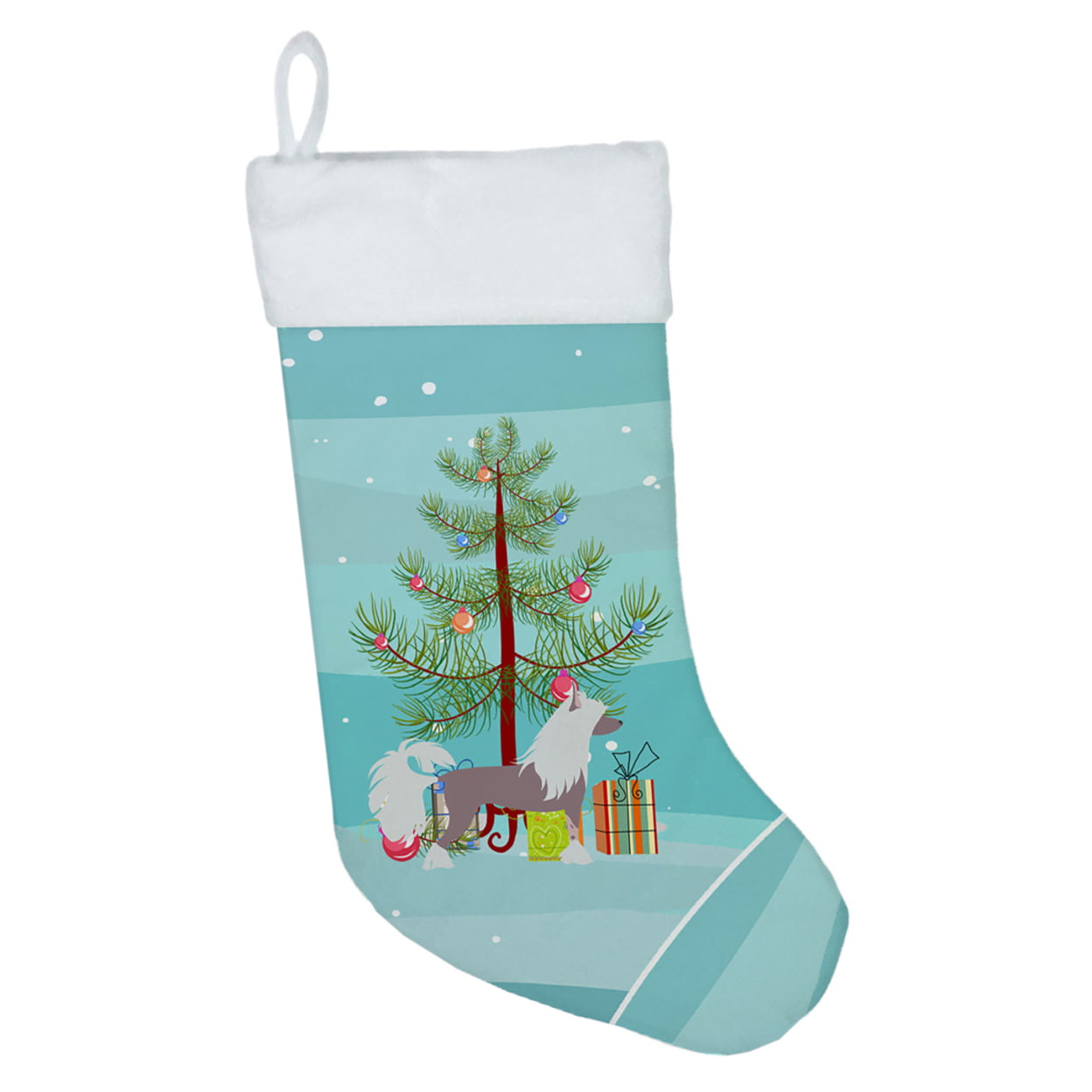 BB2961CS Chinese Crested Merry Christmas Tree Christmas Stocking