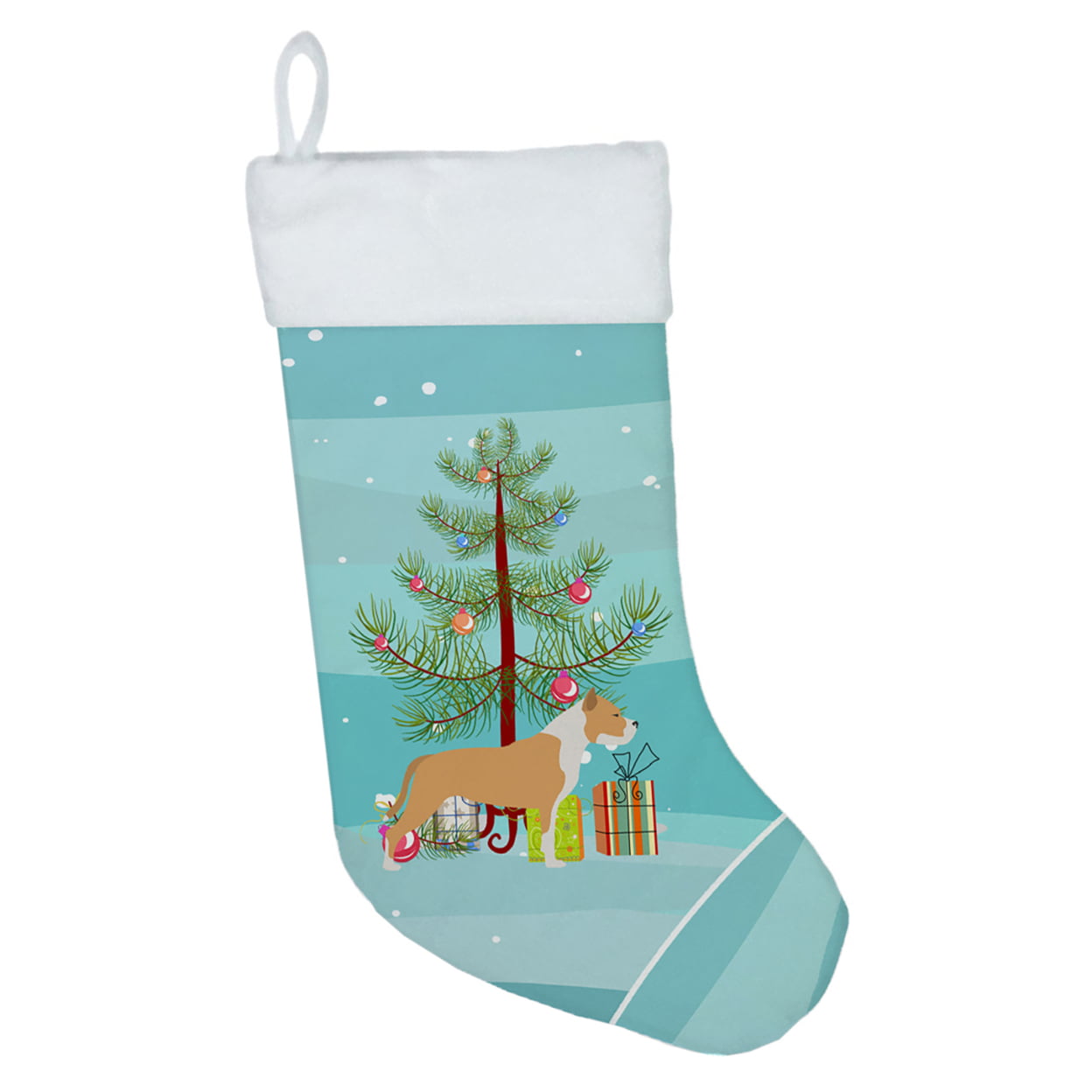 Staffordshire Bull Terrier Merry Christmas Tree Christmas Stocking