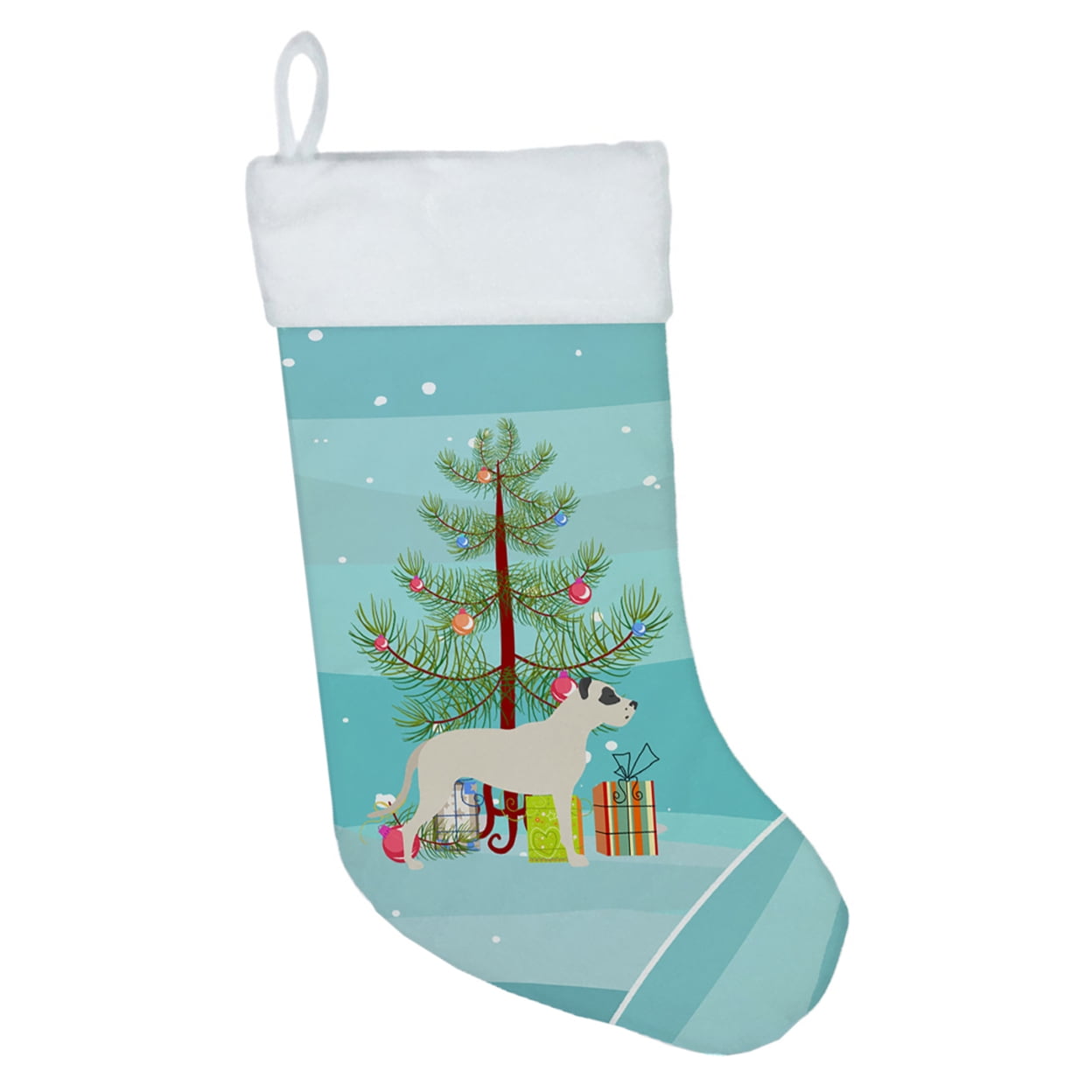 Dogo Argentino Merry Christmas Tree Christmas Stocking