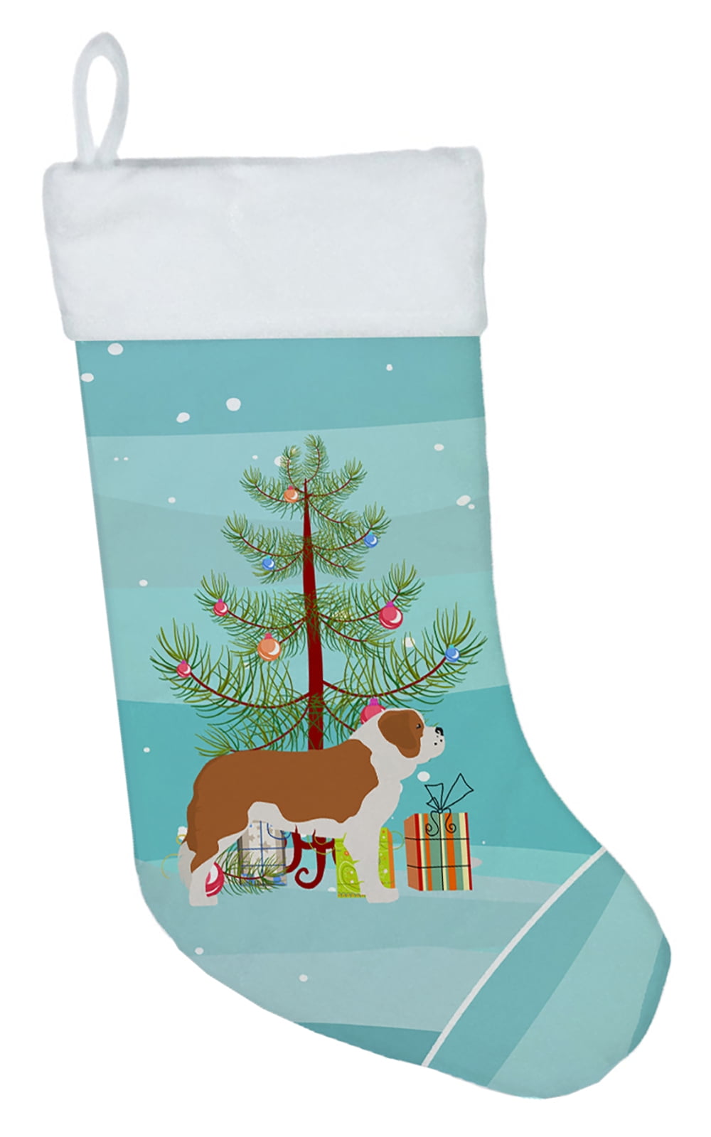 Saint Bernard Merry Christmas Tree Christmas Stocking