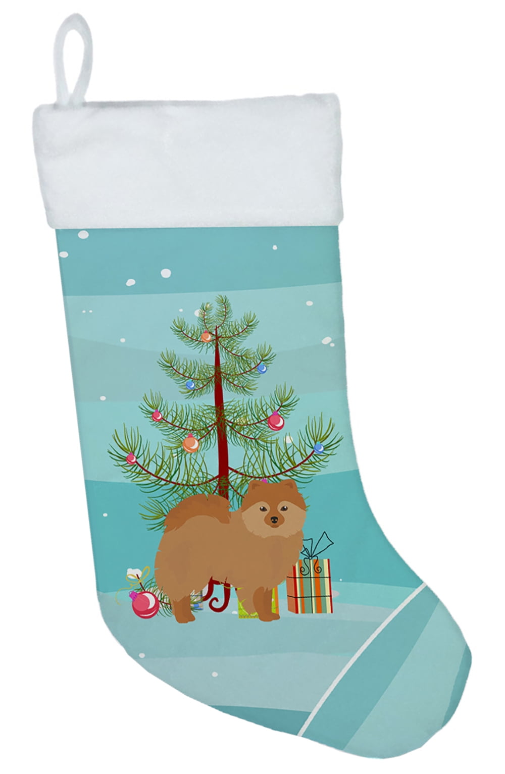 CK3456CS German Spitz Christmas Tree Christmas Stocking