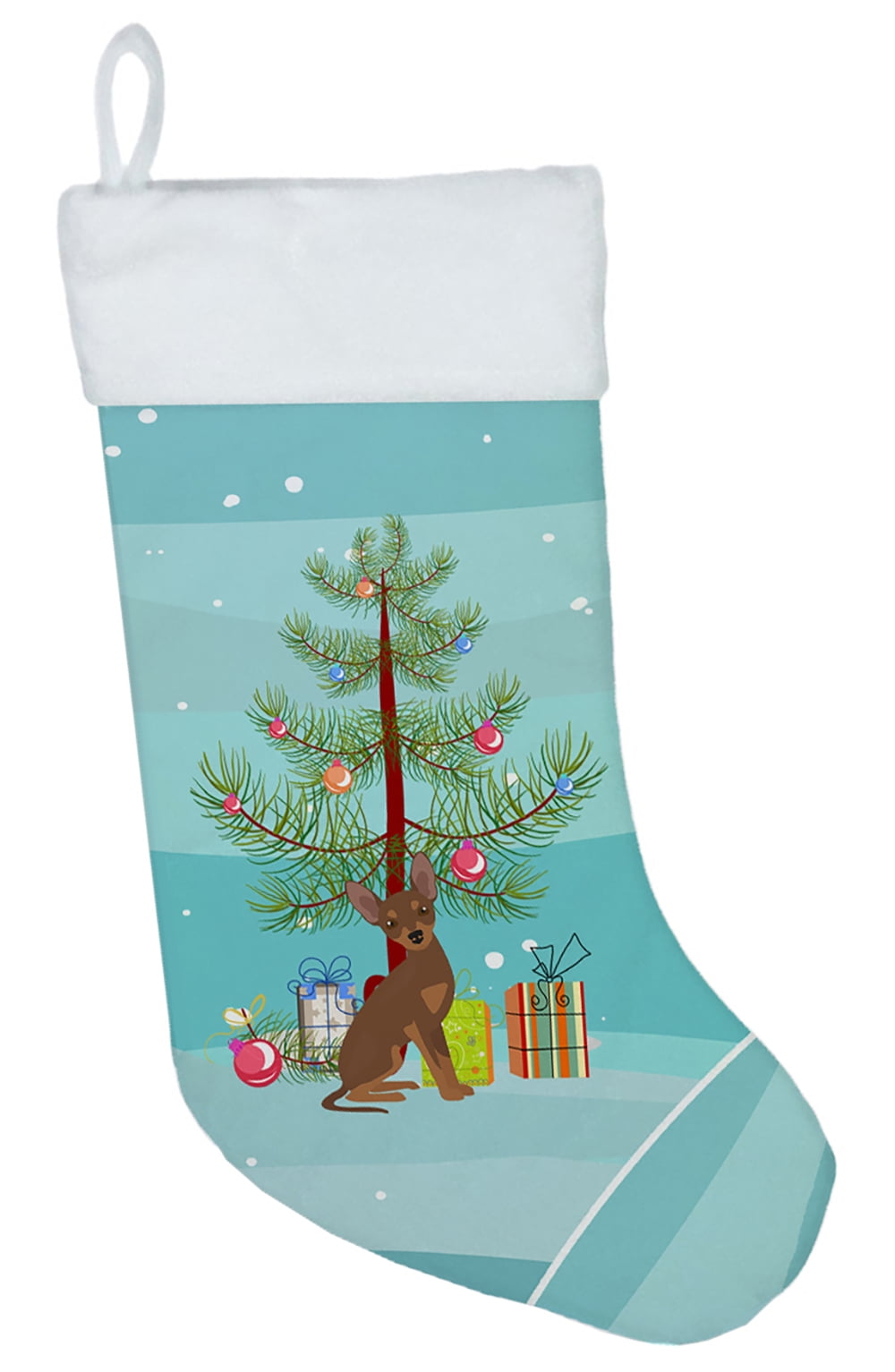 Brown Prague Ratter Christmas Tree Christmas Stocking