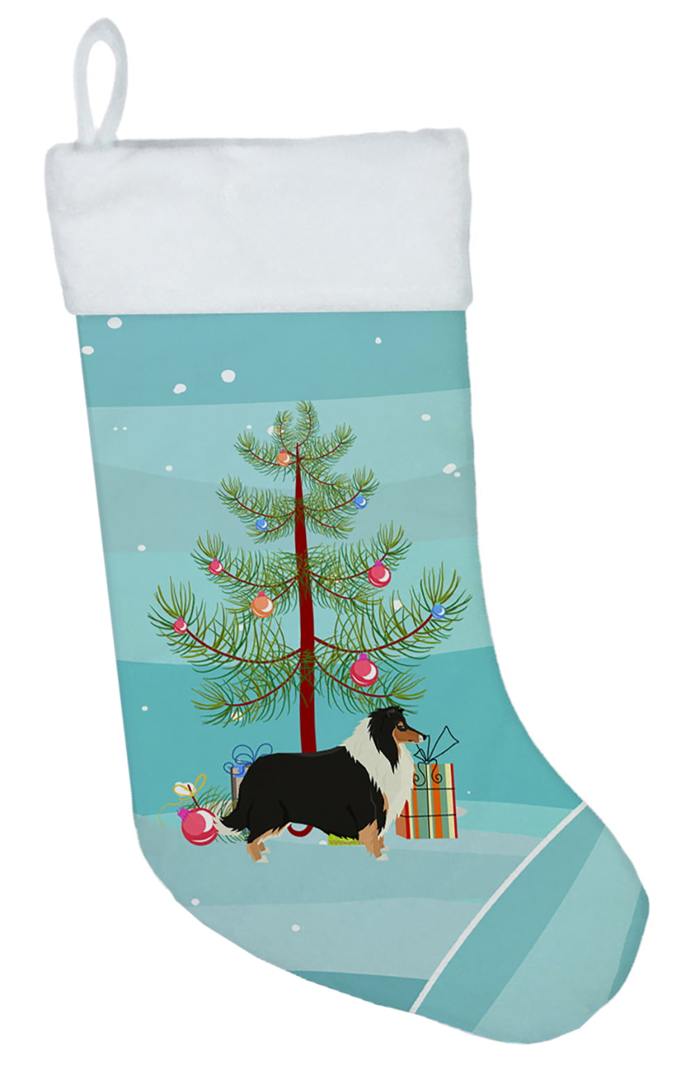 CK3532CS Collie Christmas Tree Christmas Stocking