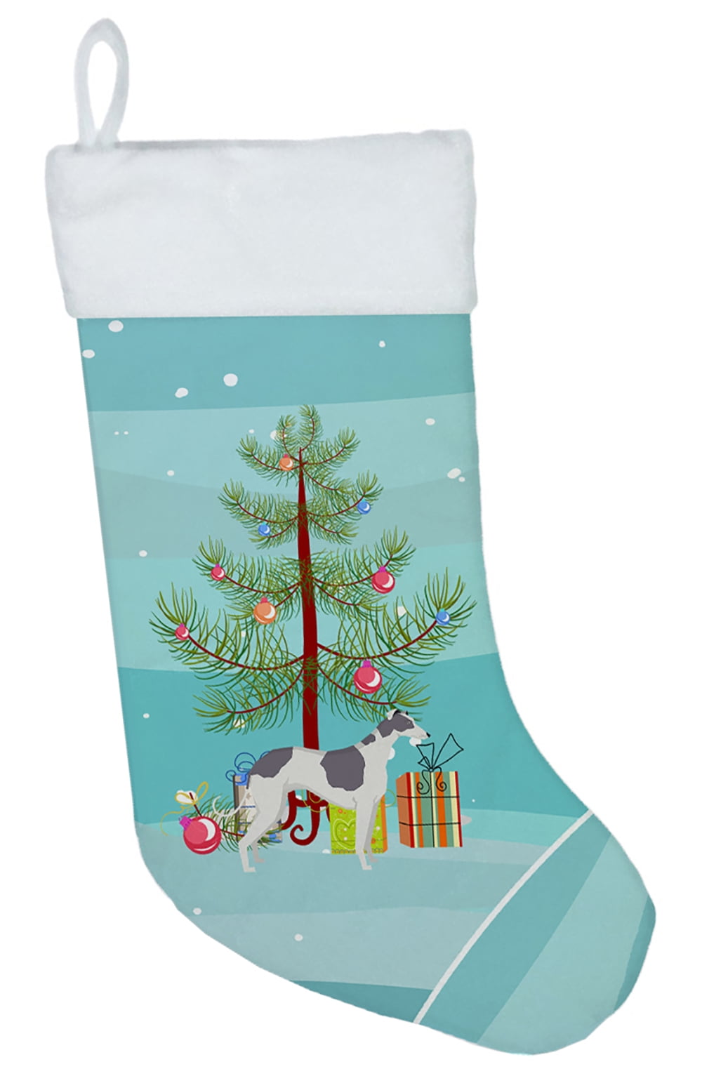 CK3543CS Greyhound Christmas Tree Christmas Stocking