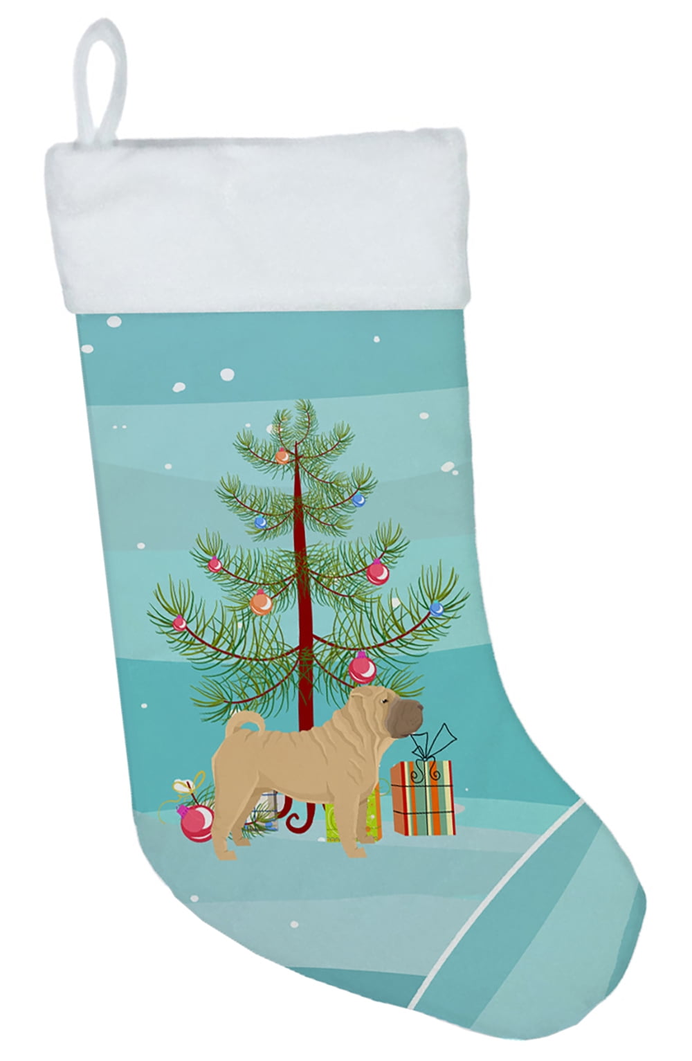 CK3562CS Shar Pei Christmas Tree Christmas Stocking