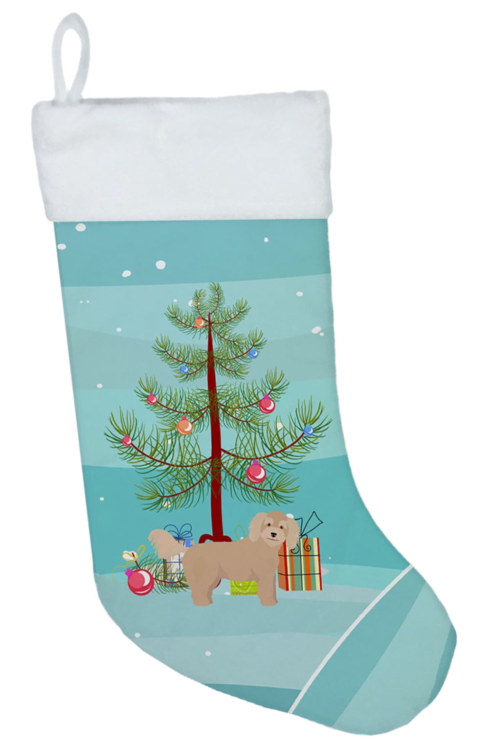 Bichpoo Christmas Tree Christmas Stocking