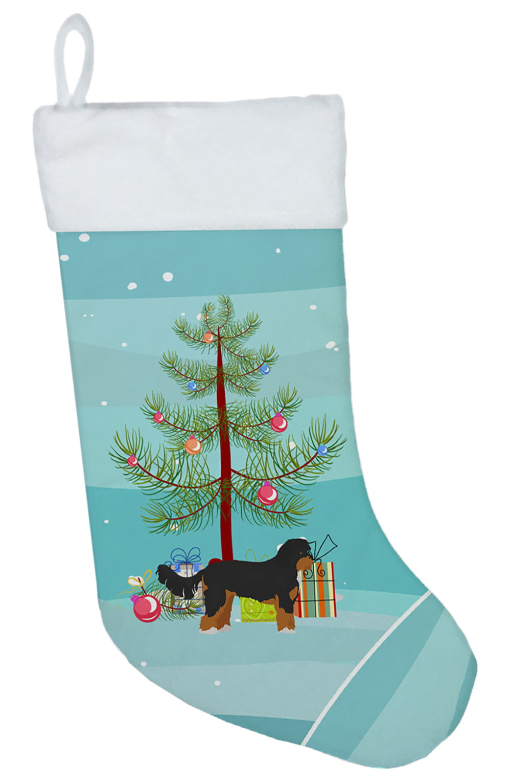 CK3811CS Black & Tan Cavapoo Christmas Tree Christmas Stocking