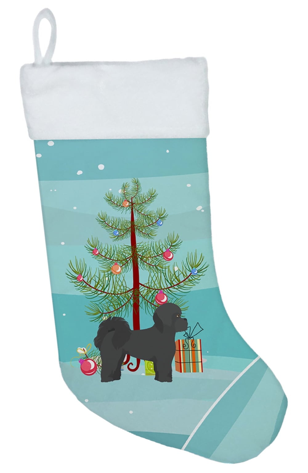 CK3852CS Black Mal-Shi Christmas Tree Christmas Stocking