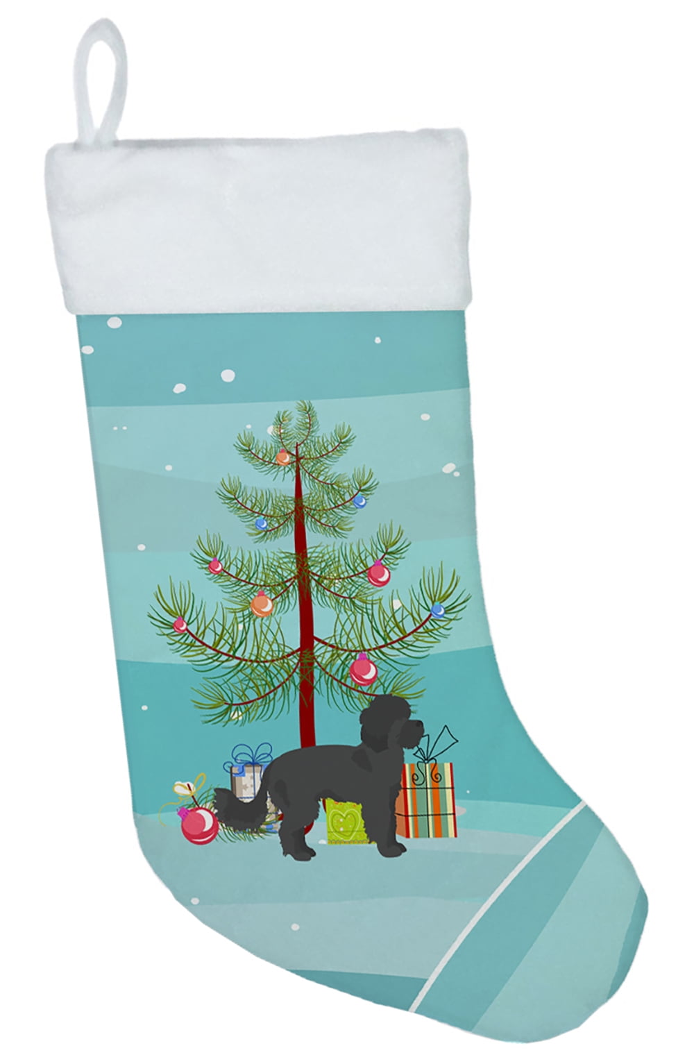 Black Maltipoo Christmas Tree Christmas Stocking