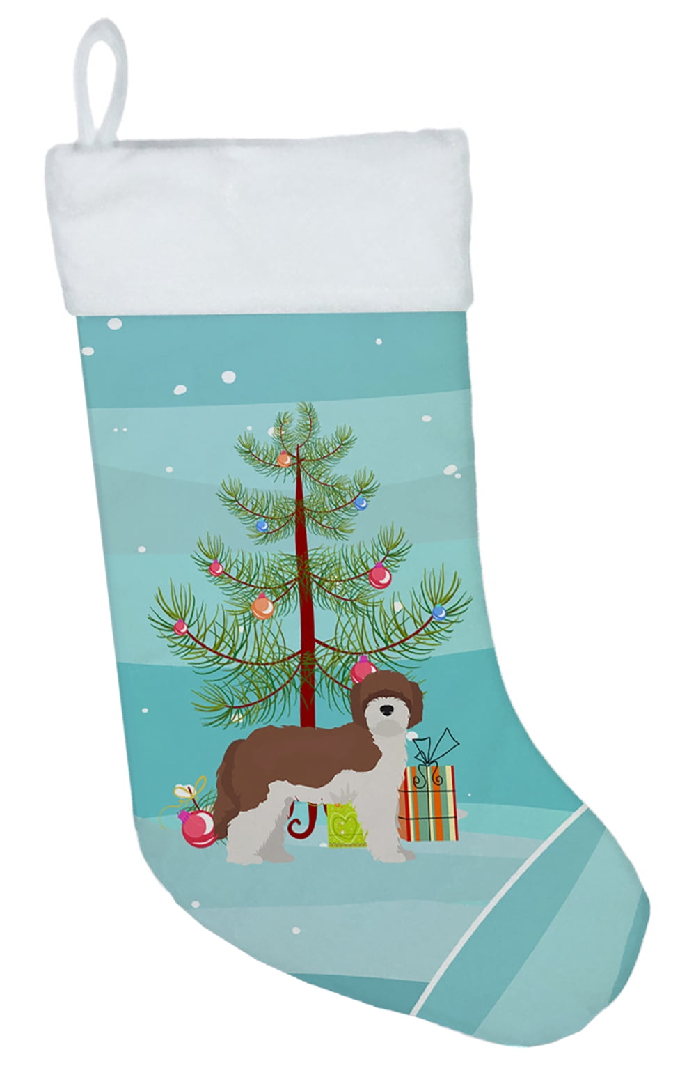 CK3867CS Sheepadoodle Christmas Tree Christmas Stocking
