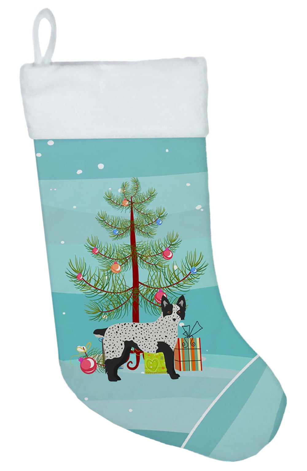 CK3877CS Texas Heeler Christmas Tree Christmas Stocking