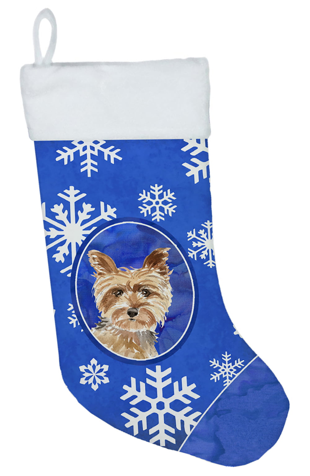 Yorkie Winter Snowflakes Christmas Stocking