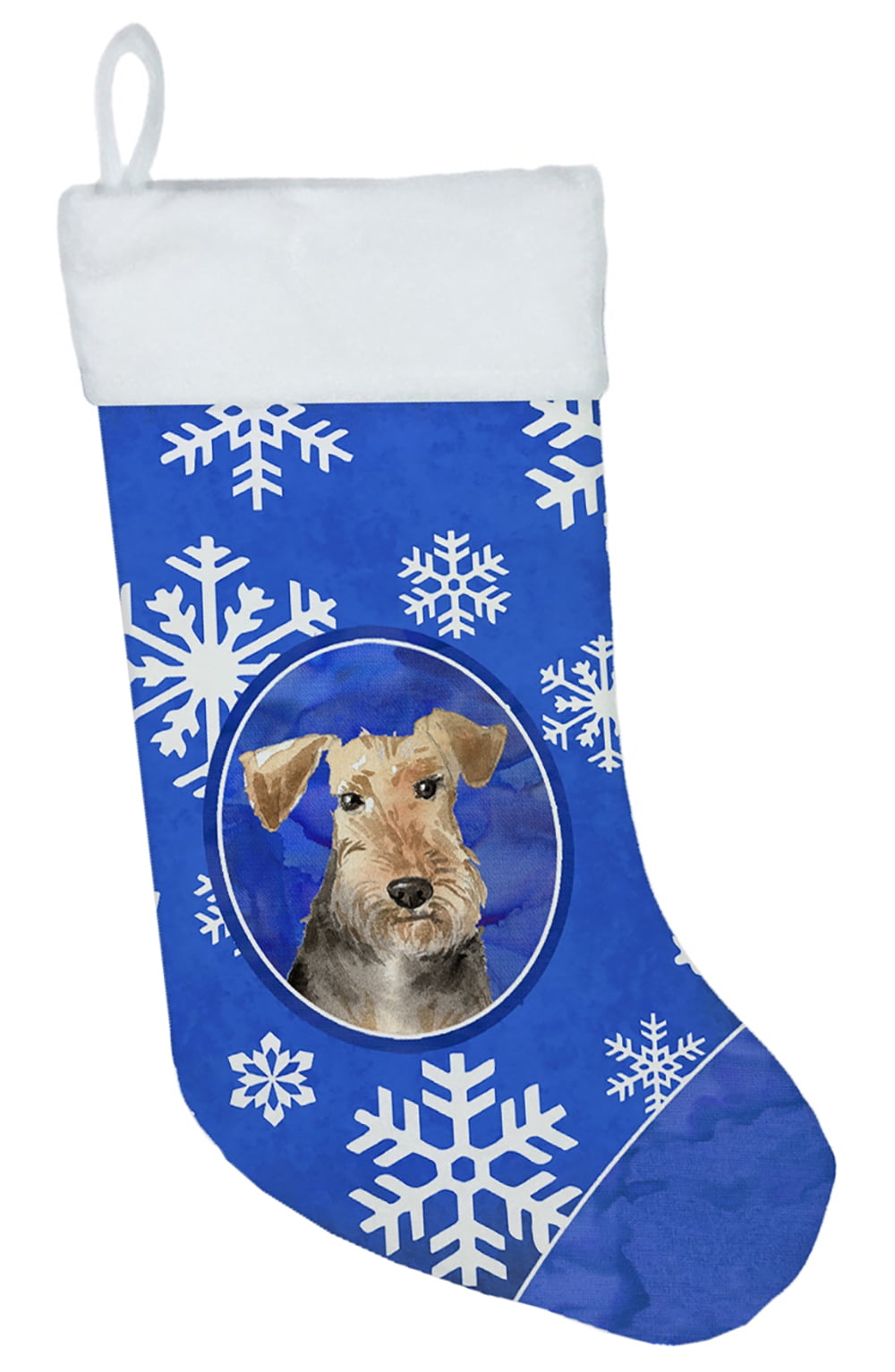 CK3896CS Airedale Terrier Winter Snowflakes Christmas Stocking