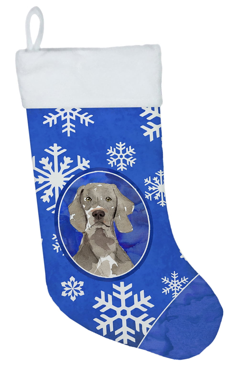 Weimaraner Winter Snowflakes Christmas Stocking