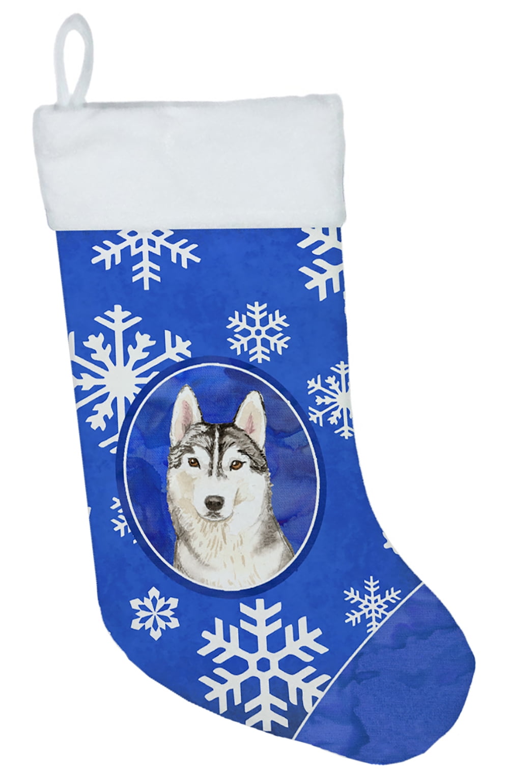 Siberian Husky Winter Snowflakes Christmas Stocking