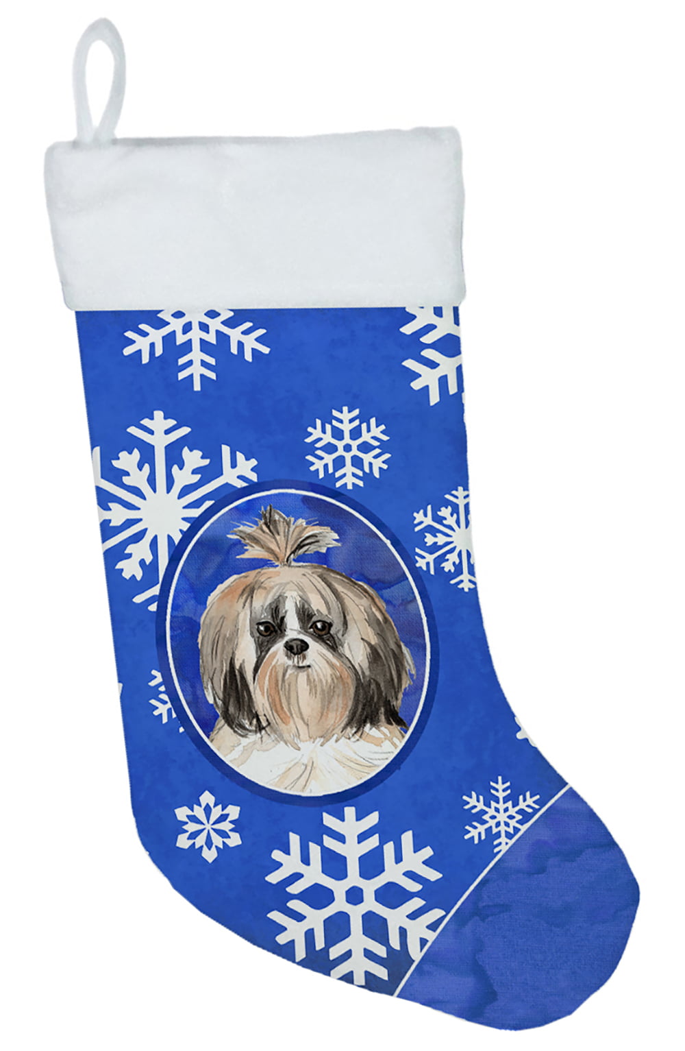 Shih Tzu Winter Snowflakes Christmas Stocking