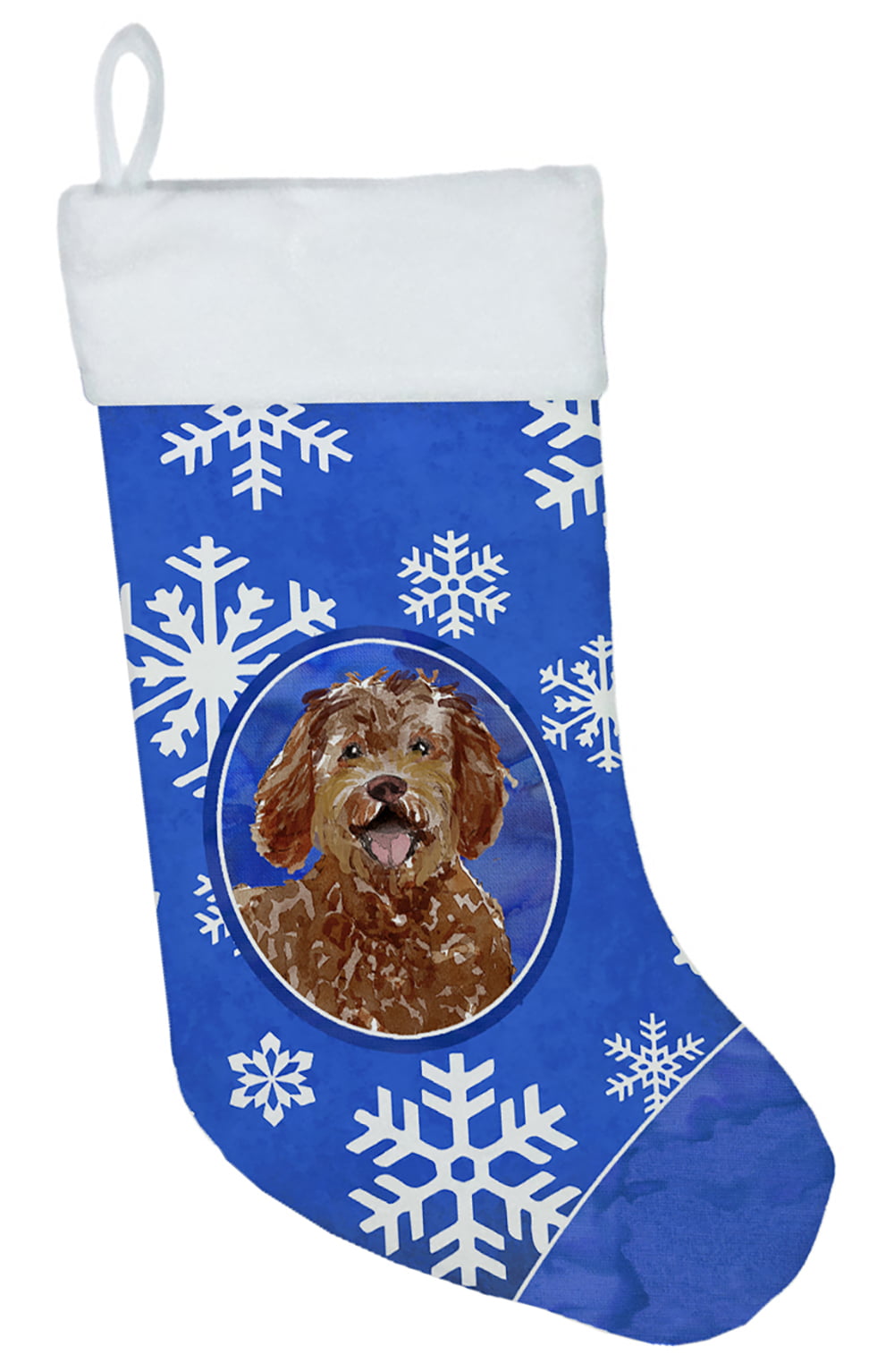 Labradoodle Winter Snowflakes Christmas Stocking