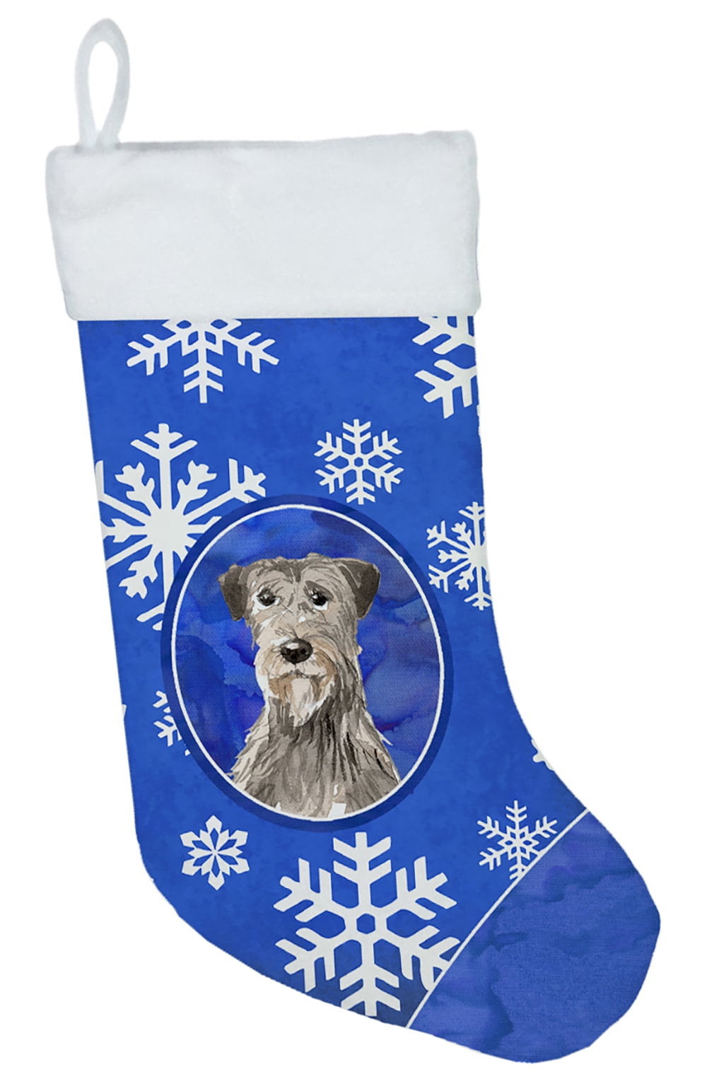 Irish Wolfhound Winter Snowflakes Christmas Stocking