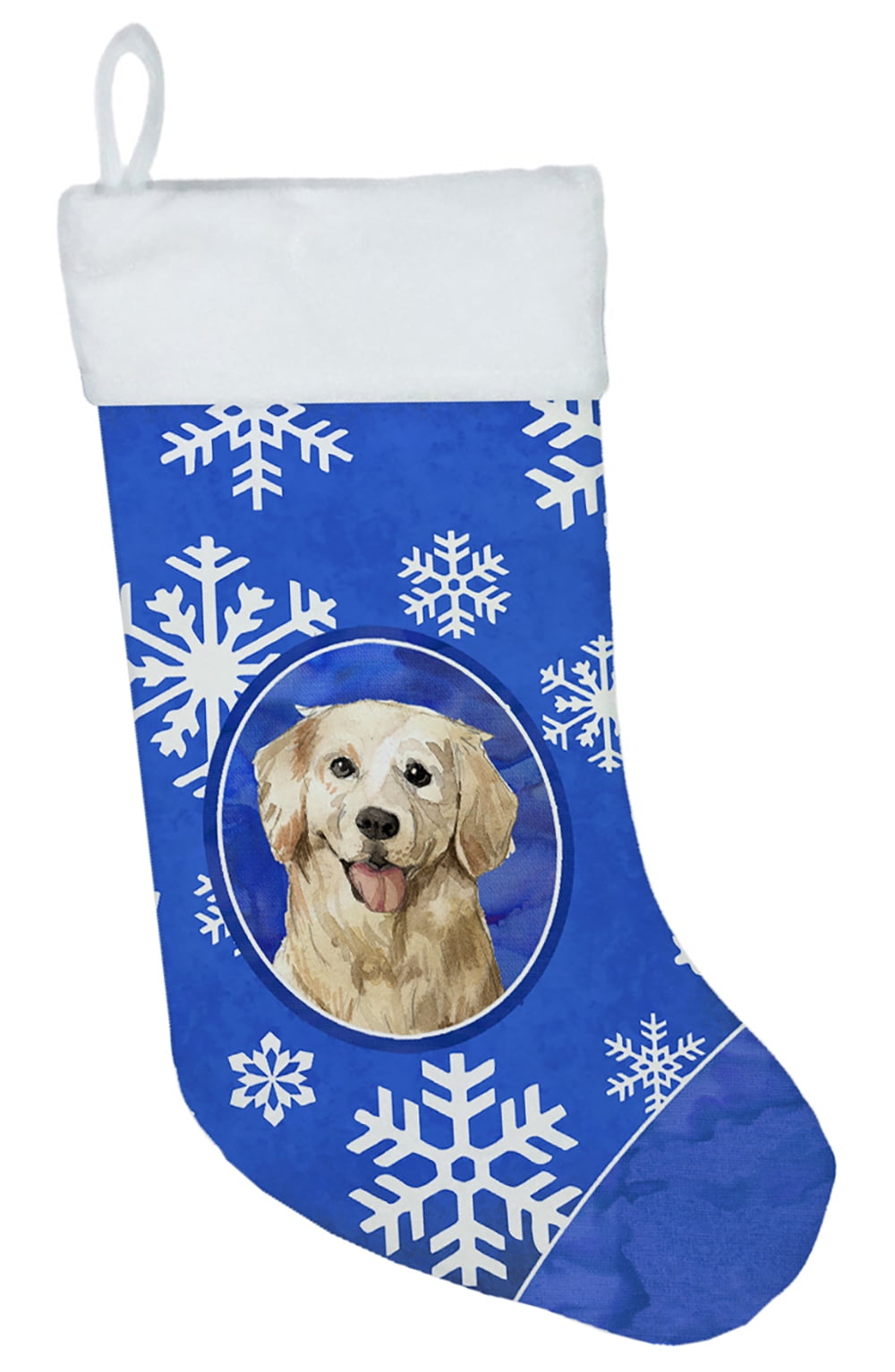 Golden Retriever Winter Snowflakes Christmas Stocking