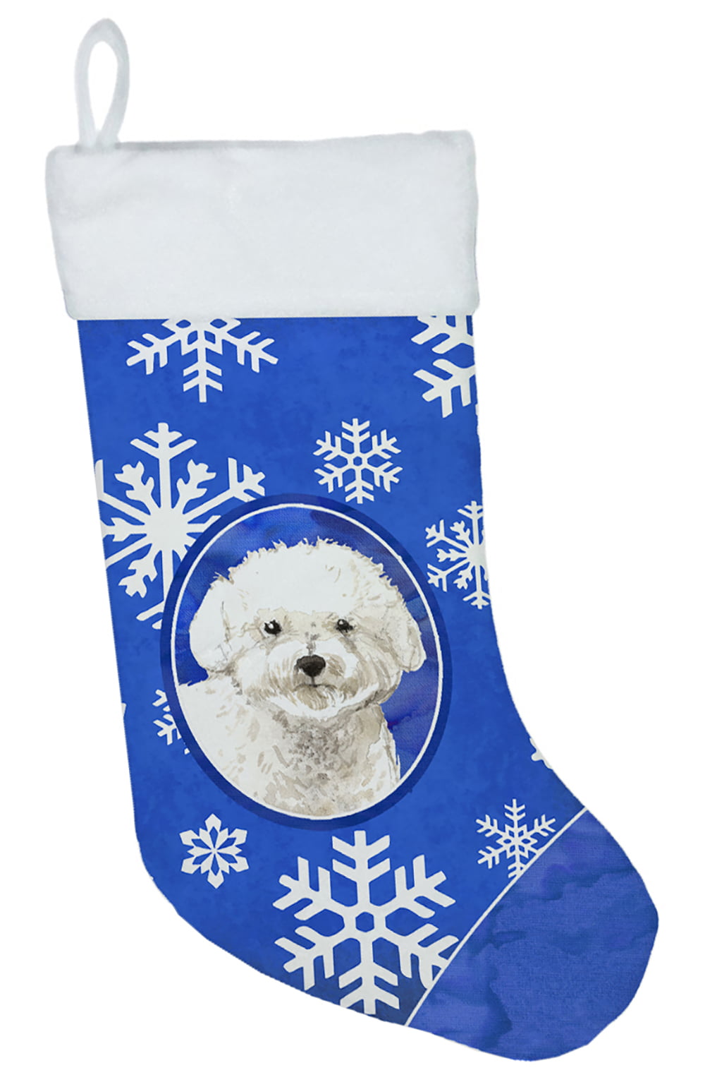 Bichon Frise Winter Snowflakes Christmas Stocking