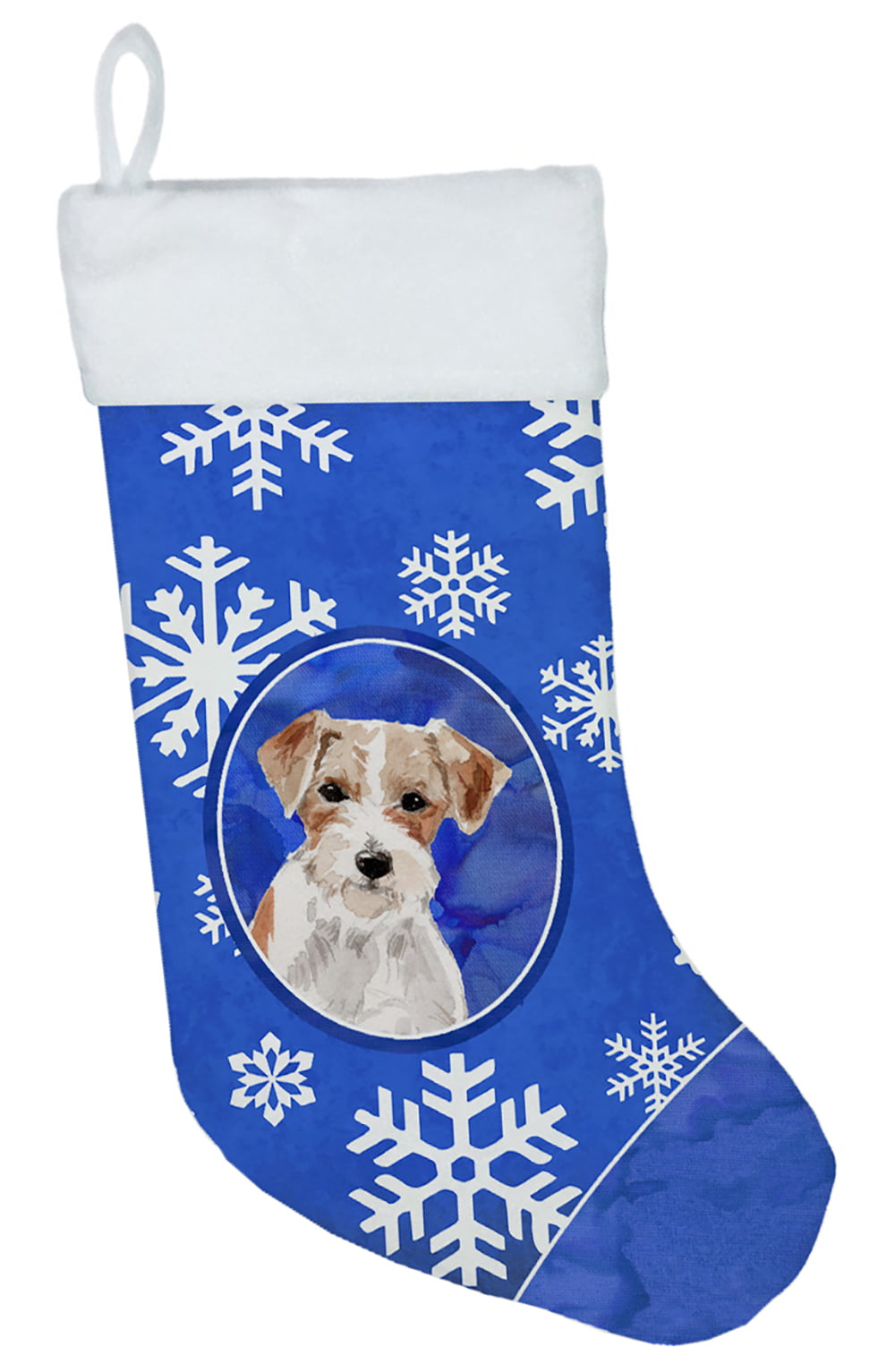 Winter Snowflakes Jack Russell Terrier Christmas Stocking