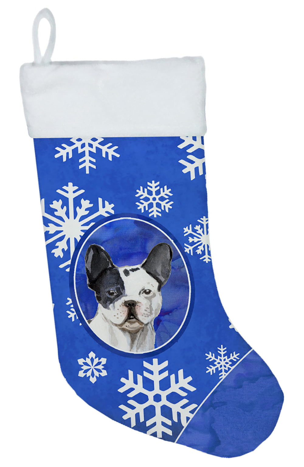 CK3944CS Winter Snowflakes French Bulldog Christmas Stocking