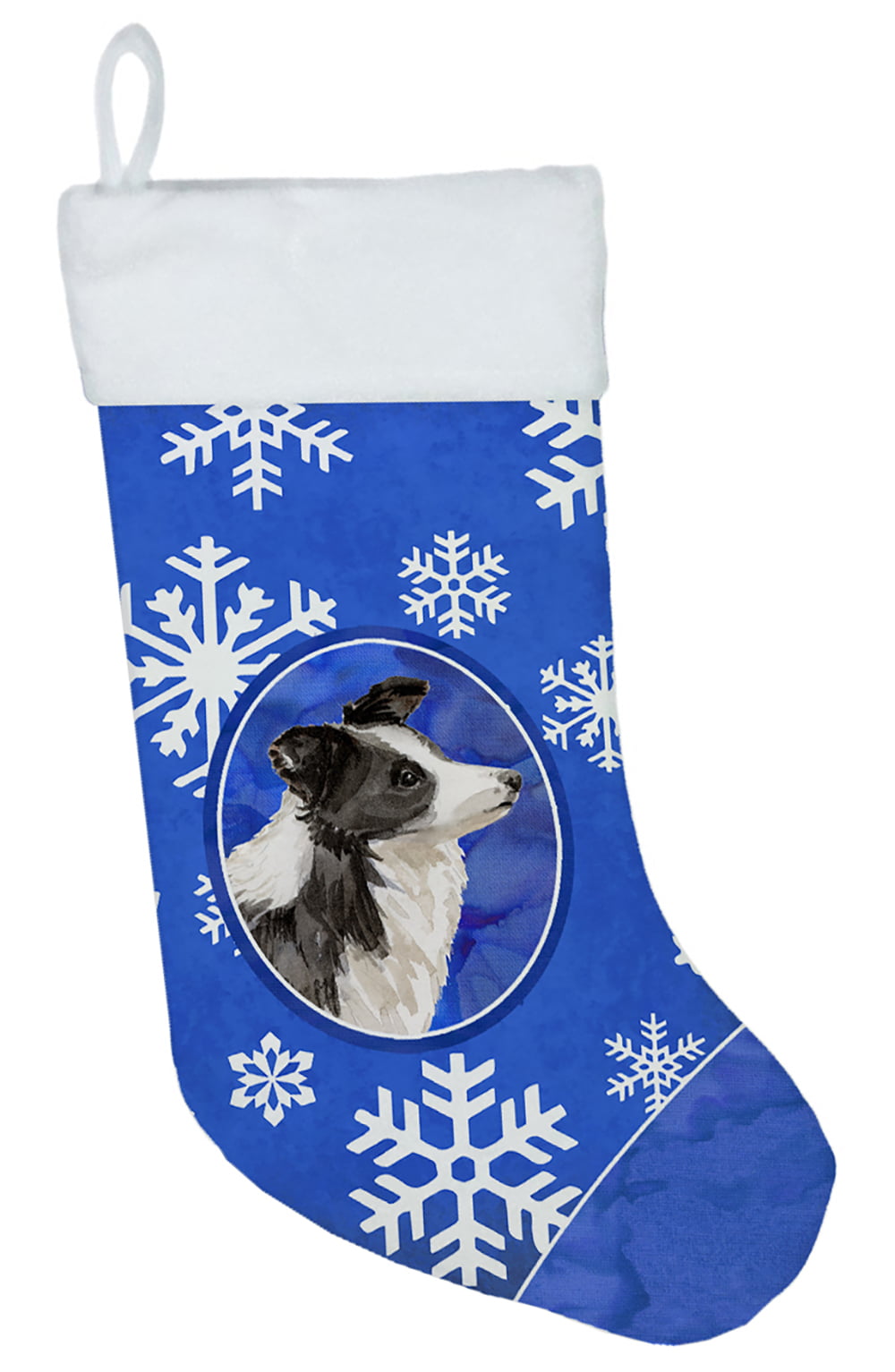 Winter Snowflakes Border Collie Christmas Stocking