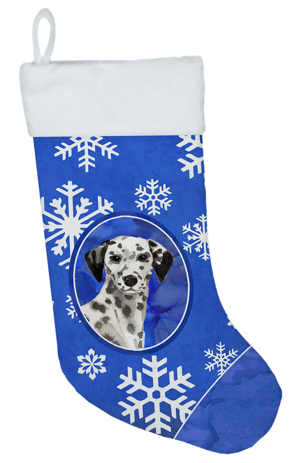 Winter Snowflakes Dalmatian Christmas Stocking