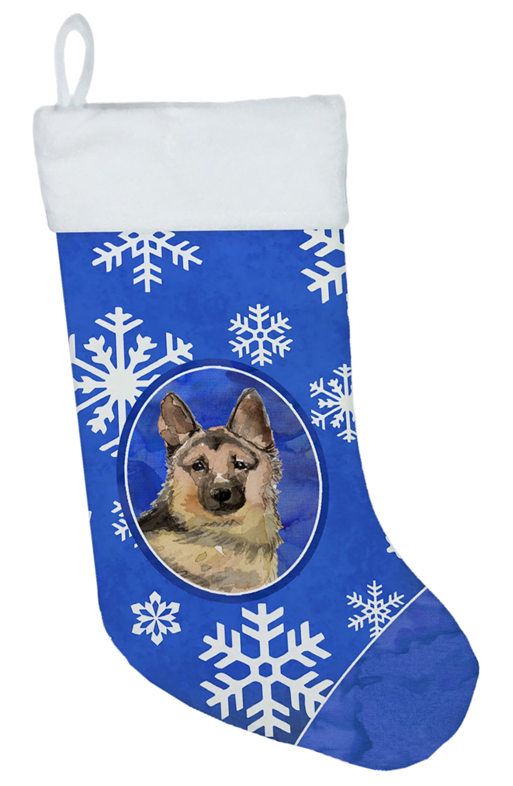 Winter Snowflakes German Shepherd Christmas Stocking