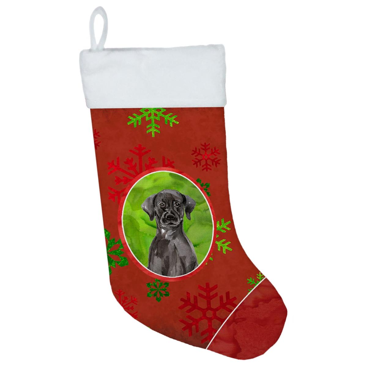 Christmas Snowflakes Black Labrador Retriever Christmas Stocking
