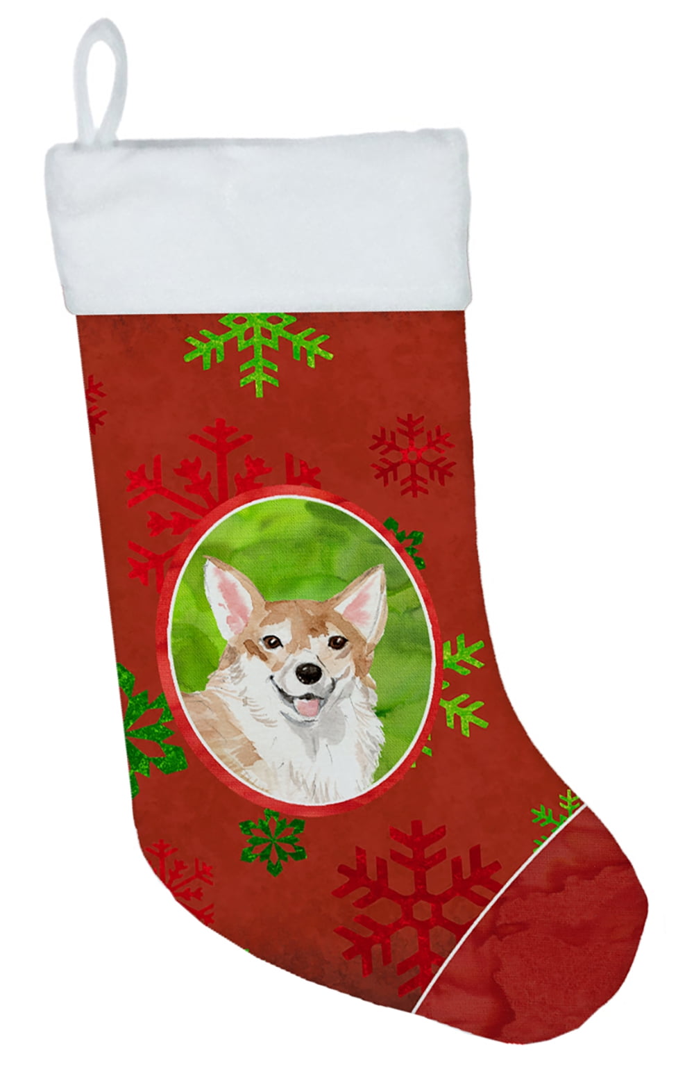Christmas Snowflakes Corgi Christmas Stocking