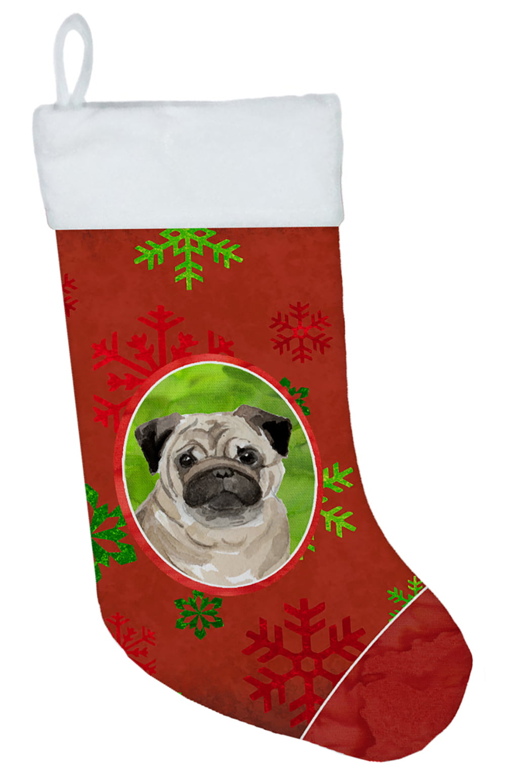 Christmas Snowflakes Pug Christmas Stocking
