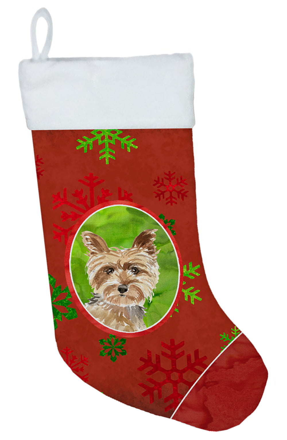 Christmas Snowflakes Yorkie Christmas Stocking