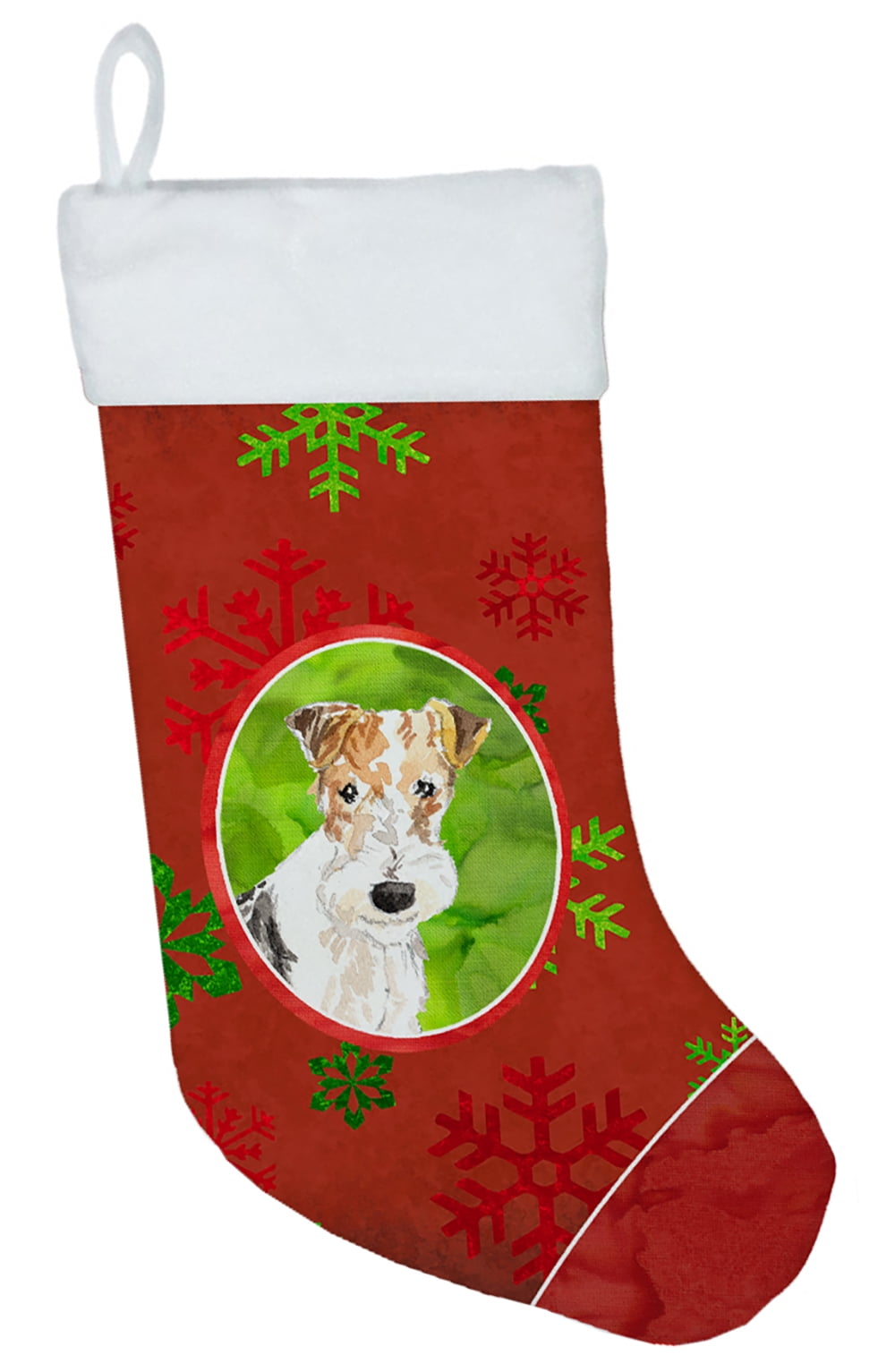 Christmas Snowflakes Fox Terrier Christmas Stocking