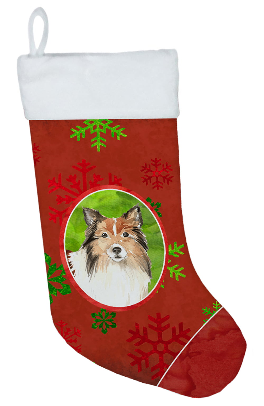 Christmas Snowflakes Sheltie Christmas Stocking
