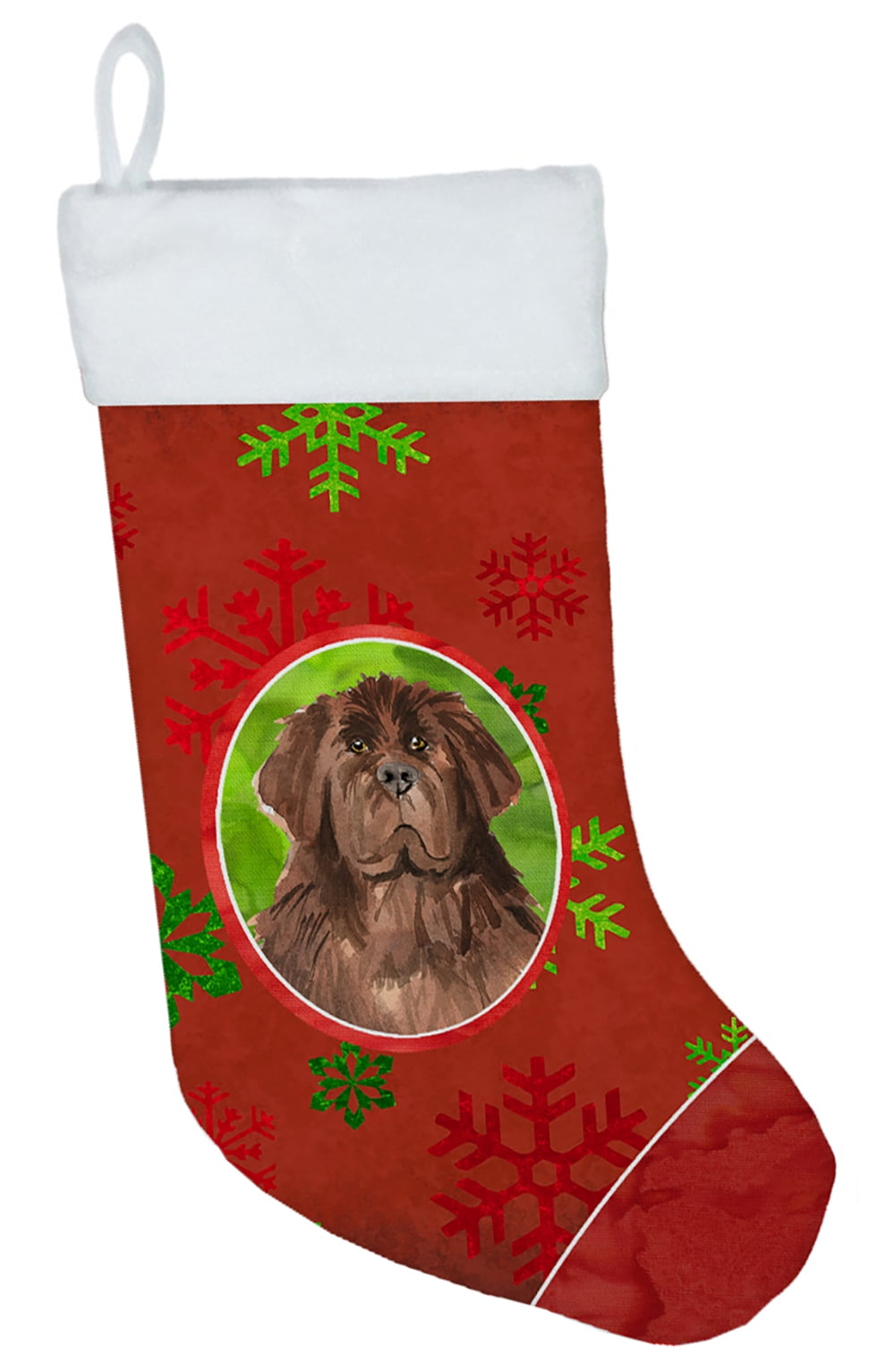 CK4015CS Christmas Snowflakes Newfoundland Christmas Stocking