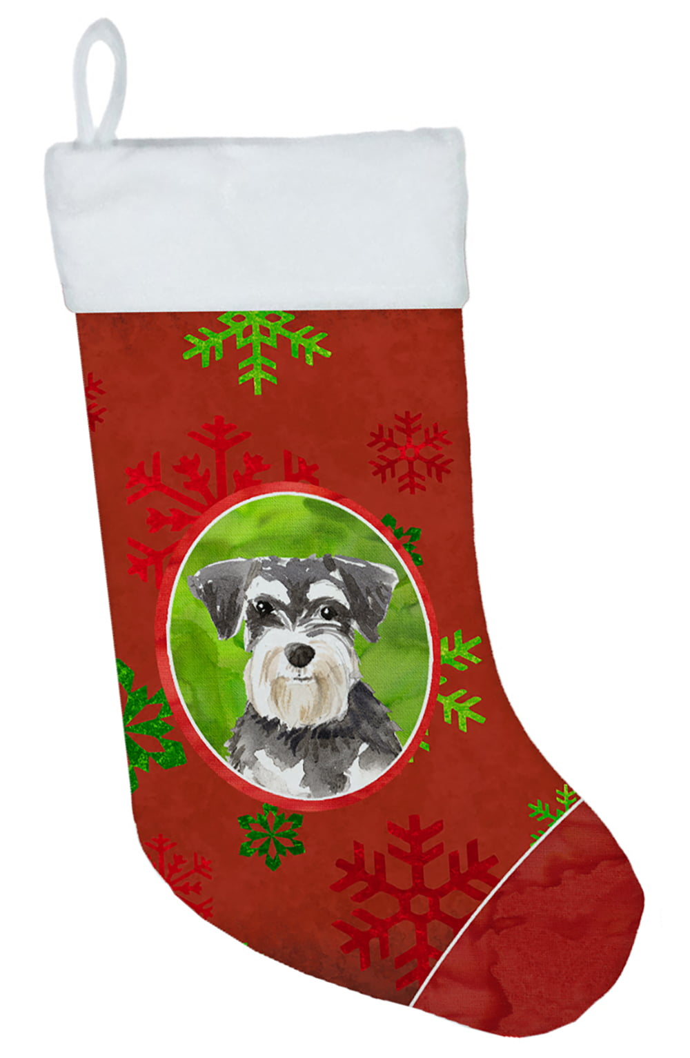 Christmas Snowflakes Schnauzer No.2 Christmas Stocking