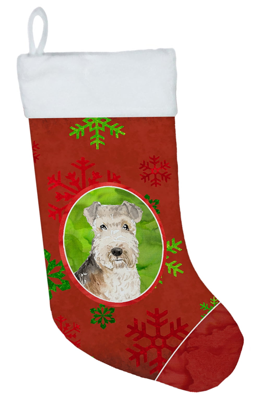 Christmas Snowflakes Lakeland Terrier Christmas Stocking