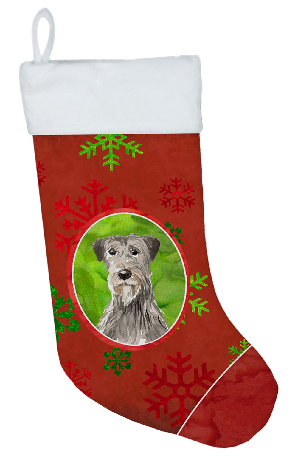 Christmas Snowflakes Irish Wolfhound Christmas Stocking