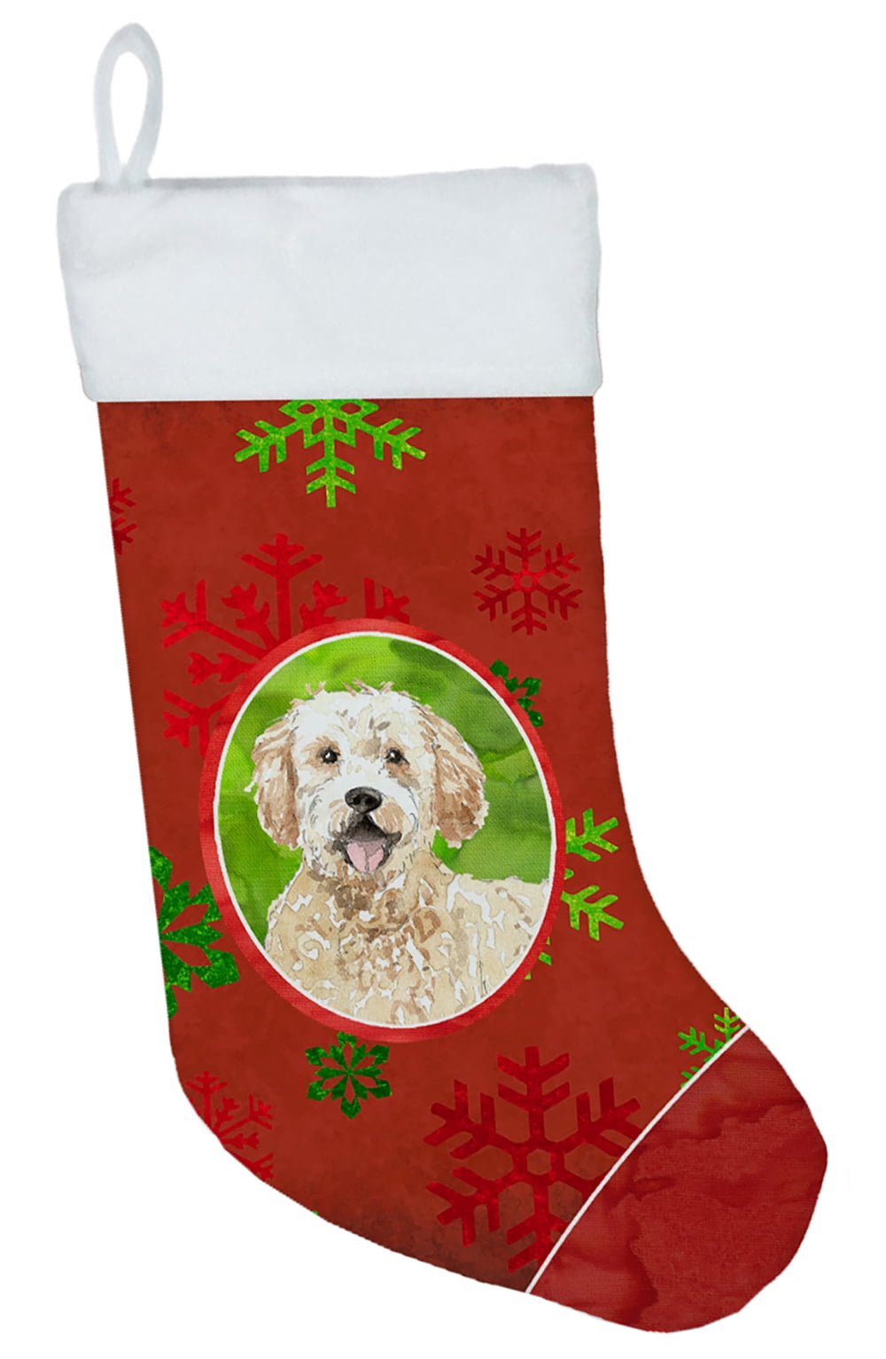 Christmas Snowflakes Goldendoodle Christmas Stocking