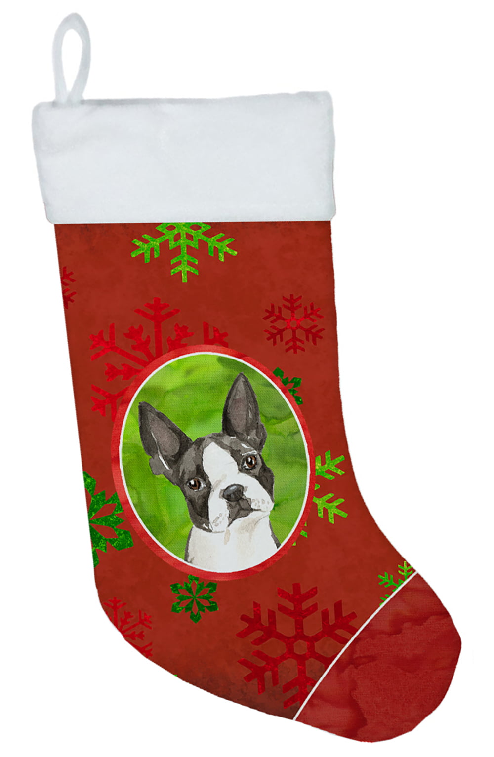 Christmas Snowflakes Boston Terrier Christmas Stocking