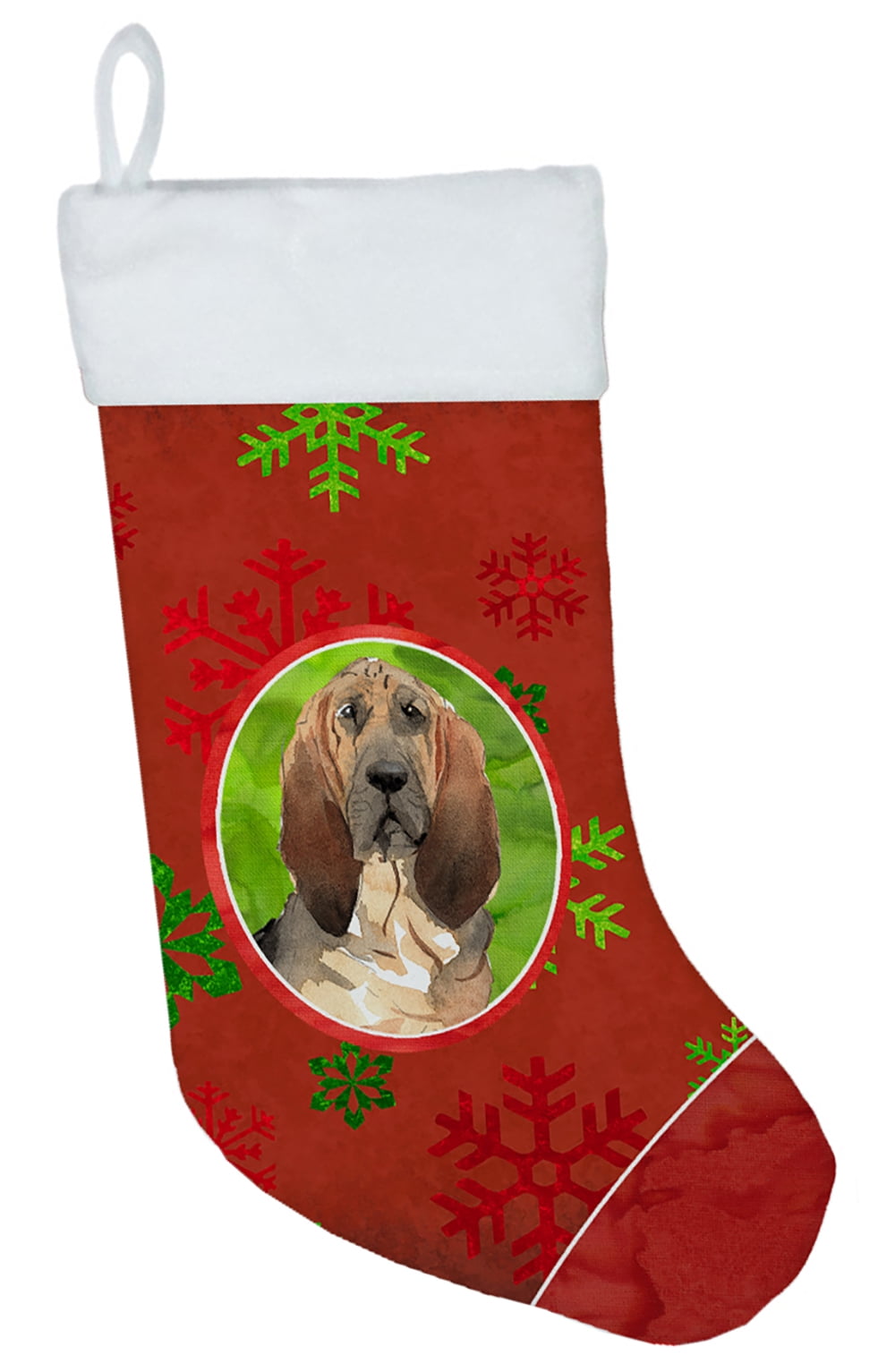 Christmas Snowflakes Bloodhound Christmas Stocking