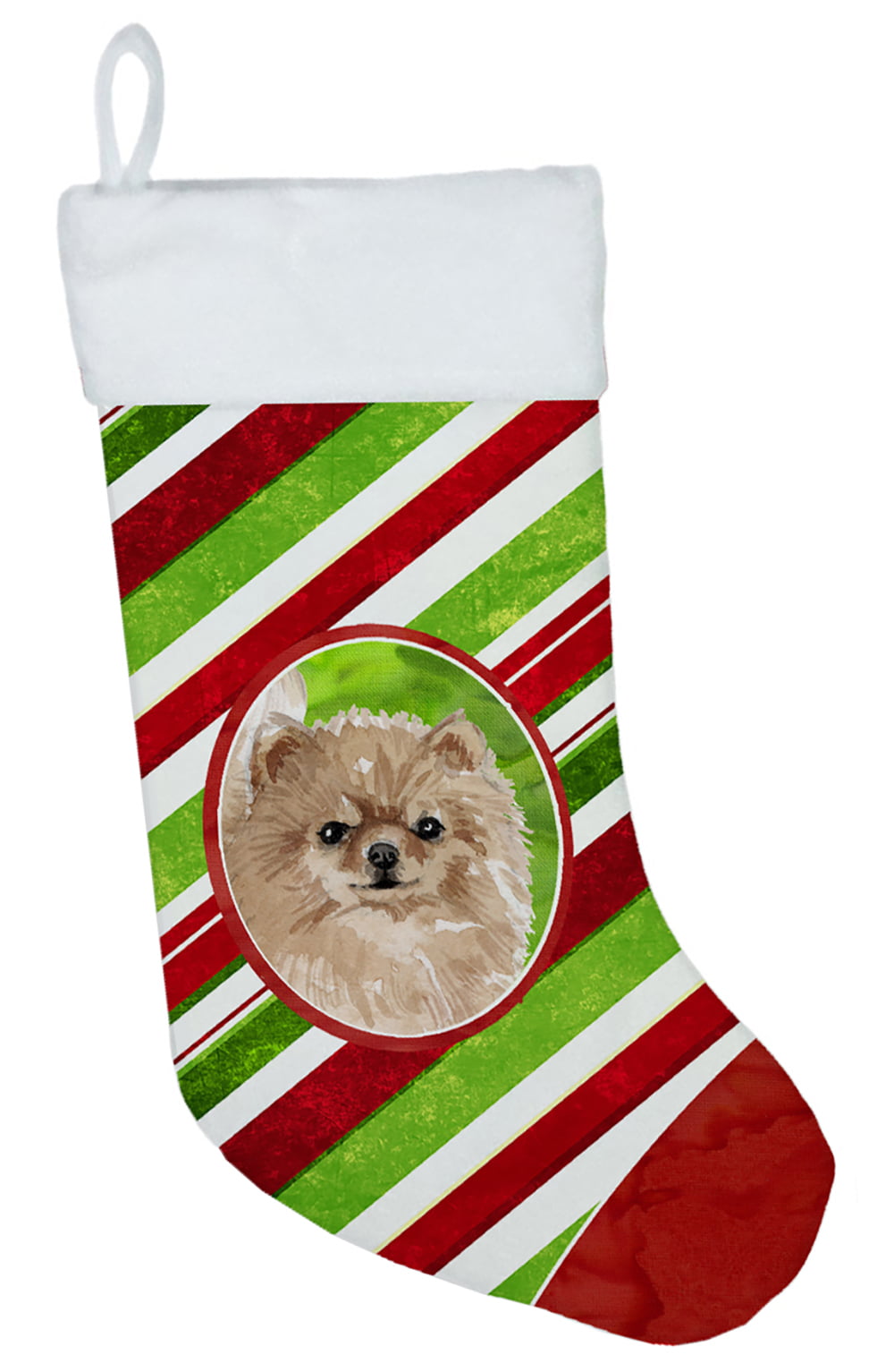 Christmas Snowflakes Pomeranian Christmas Stocking
