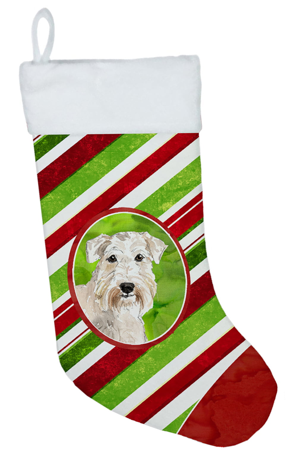Wheaten Terrier Christmas Candy Stripe Christmas Stocking