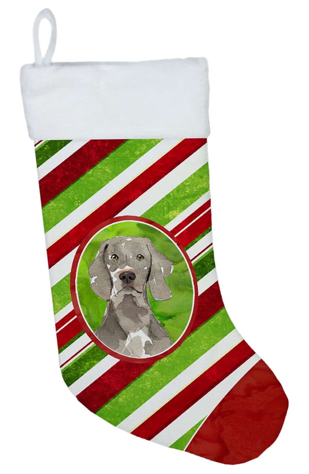 Weimaraner Christmas Candy Stripe Christmas Stocking