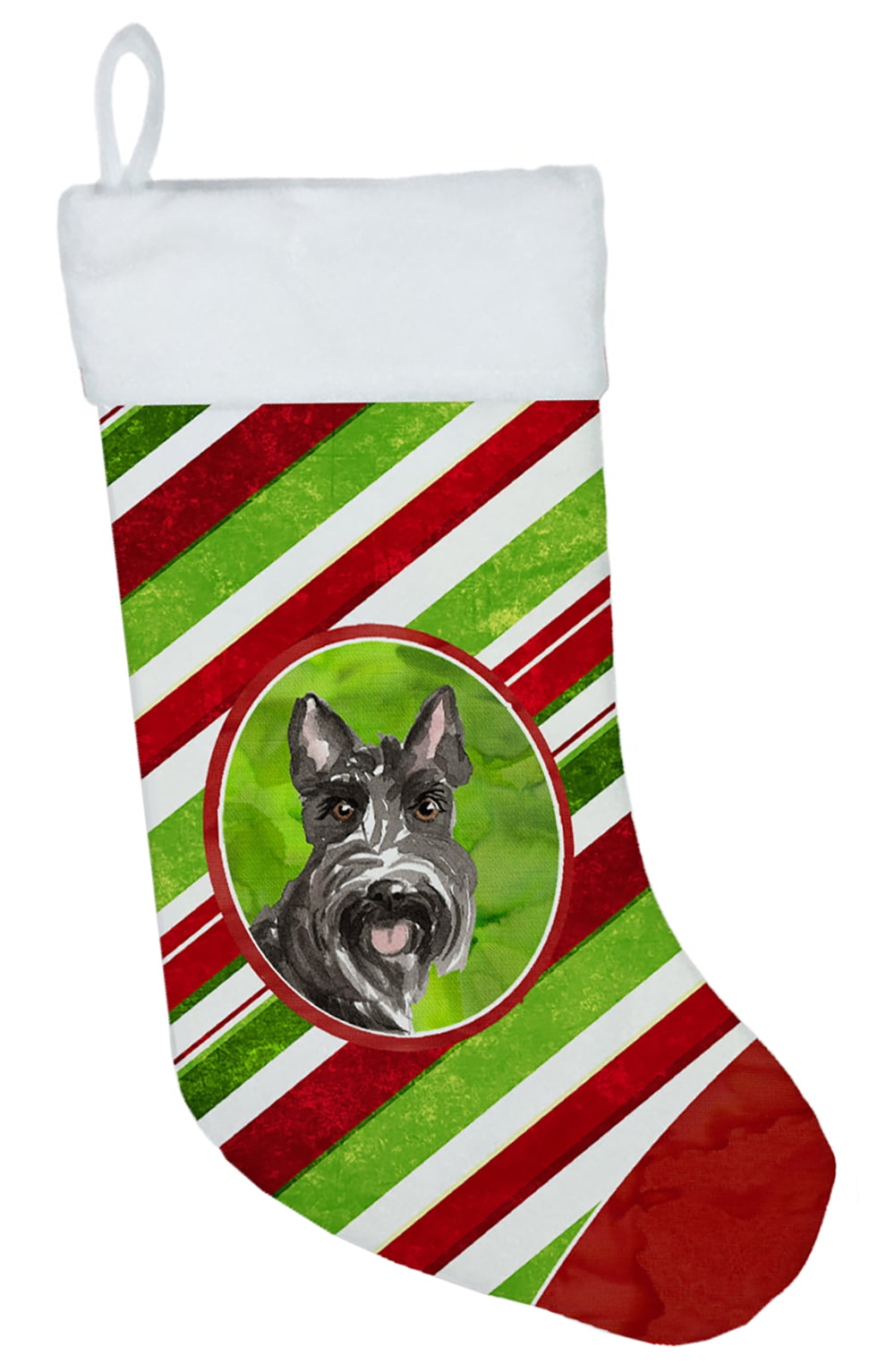 CK4083CS Scottish Terrier Christmas Candy Stripe Christmas Stocking