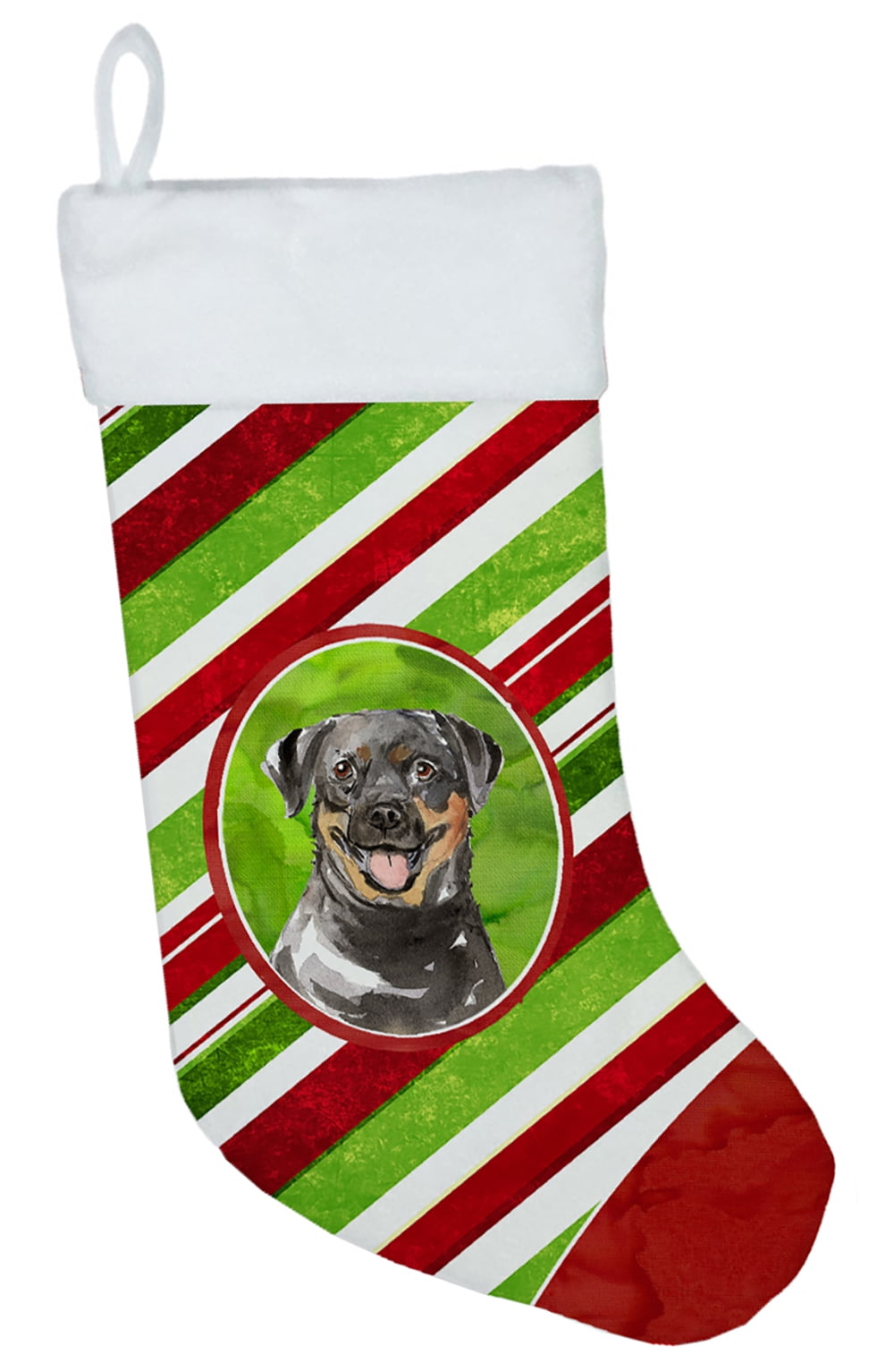 Rottweiler Christmas Candy Stripe Christmas Stocking
