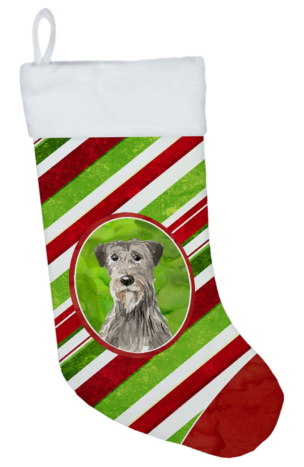 Irish Wolfhound Christmas Candy Stripe Christmas Stocking