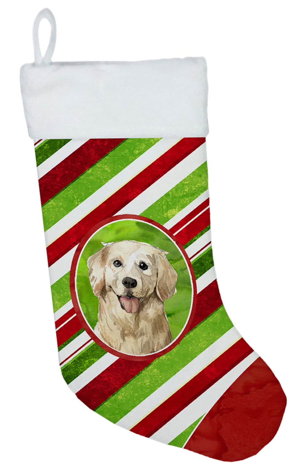 Golden Retriever Christmas Candy Stripe Christmas Stocking